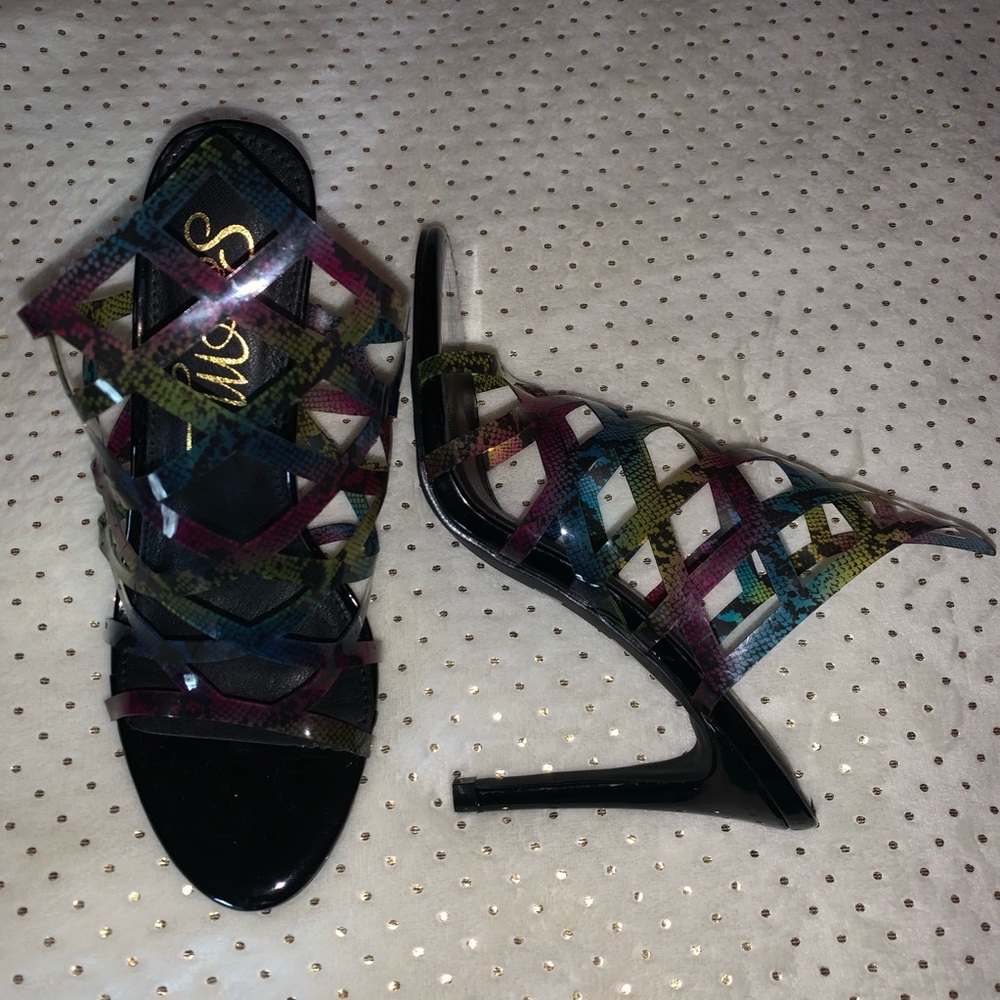 Multi-Colored Snakeskin High Heels